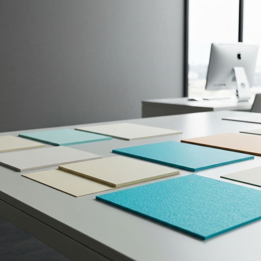 Paper samples on table